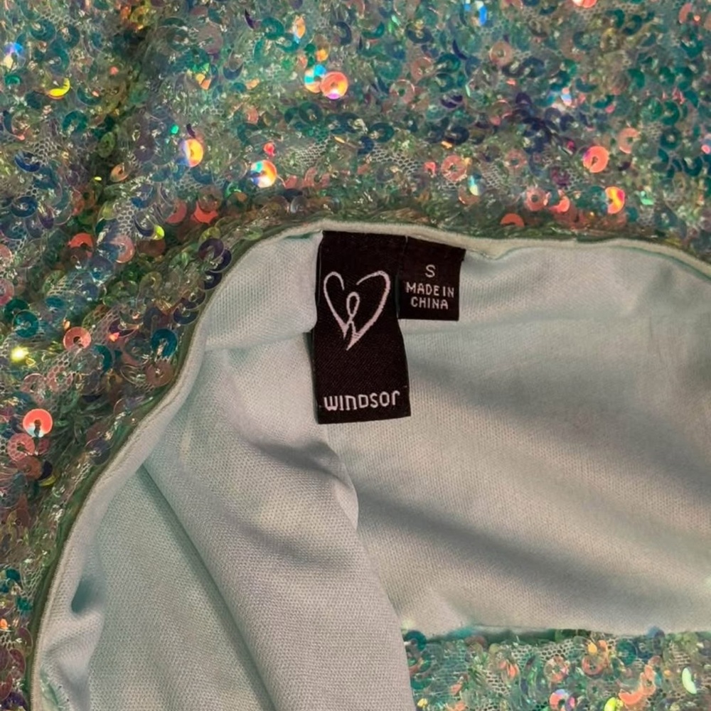 Windsor Iridescent Sequin Dress in Blue and Green
